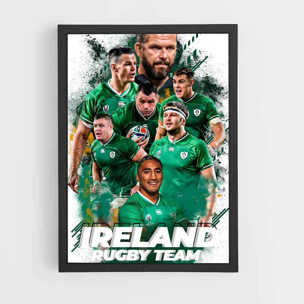 Poster Les Guerriers Verts – affiche Rugby (vue 2)
